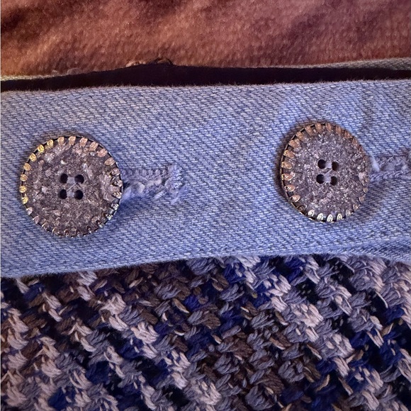 Zara Blue and Brown Tweed Mini Skirt - Picture 6 of 7